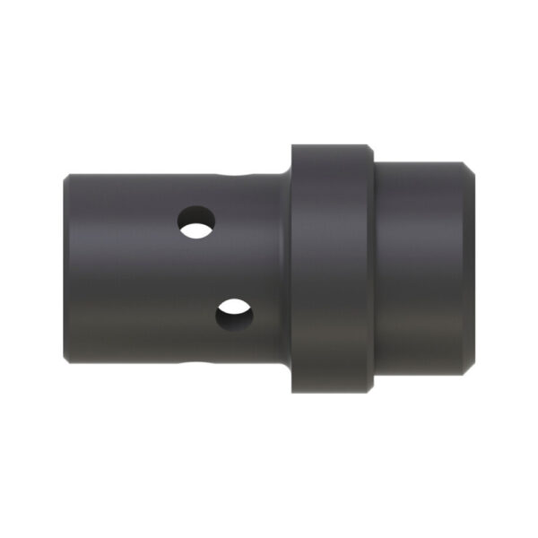 En svart cylindrisk mekanisk del med tre cirkulära hål och en tjockare ändsektion, Gasspridare SGB 360 A (MB36).