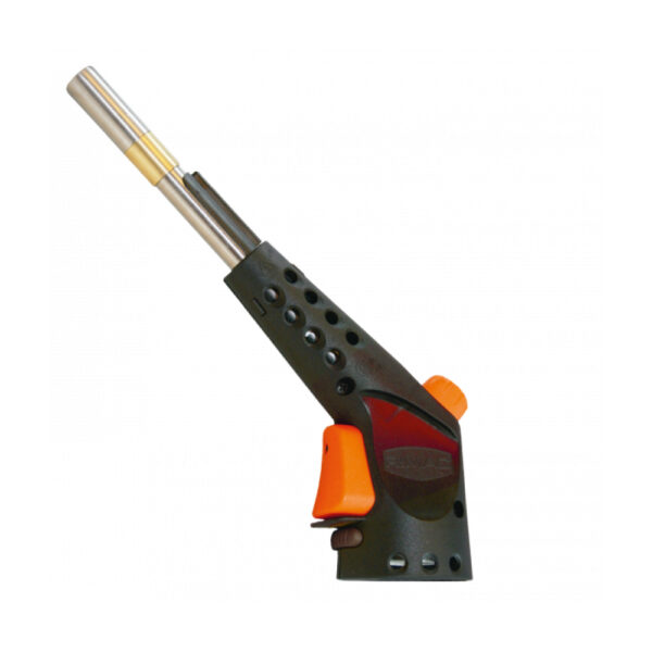 EN R!MAC SUPRAMIX BRÄNNARKIT med en svart och orange handblåslampa med metallmunstycke och ergonomiskt grepp.