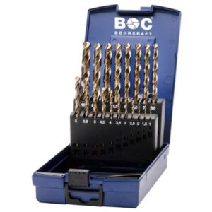 Borrsats Bohrcraft KE13 1,0x13,0x0,5mm DIN 338 HSS-E Co5 - 25 delar