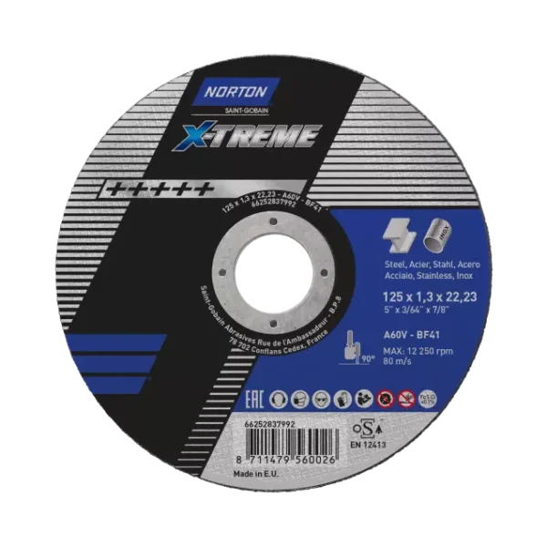 Kapskivor Norton X-TREME +++++, 100 st 125 x 1,0 x 23,23 mm - Bild 2