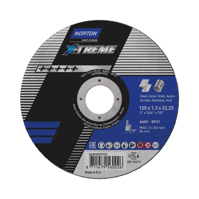 Kapskivor Norton X-TREME +++++, 100 st 125 x 1,0 x 23,23 mm - Bild 2
