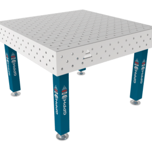 GPPH  Svetsbord PRO INOXpå fötter 1200x1200 mm fi16 mm diagonalt rutnät