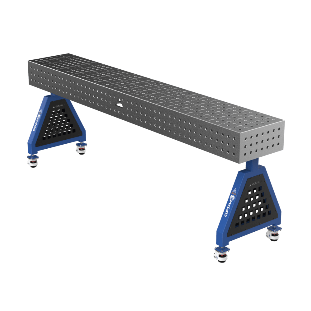 GPPH Svetsstöd TRESTLE PLUS på hjul 2400x400x200 mm fi 16 mm rutnät 50x50 mm