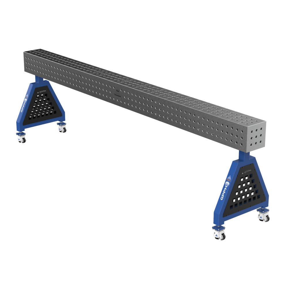GPPH Svetsstöd TRESTLE PRO på hjul 3000x200x200 fi16 mm rutnät 50x50 mm