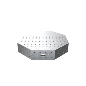 GPPH Åttakantigt svetsbord OCT INOX med PLUS-bordsskiva 1000x1000 mm fi16 mm diagonalt rutnät