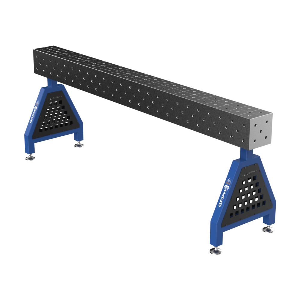 GPPH Svetsstöd TRESTLE PRO på fötter 2400x200x200 mm fi 16 mm diagonalt rutnät