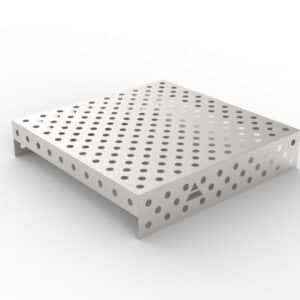 GPPH Rostfri påläggsplåt 1 mm för svetsbord PRO/PLUS/ECO med mått 1000x1000 fi28 mm diagonalt rutnät