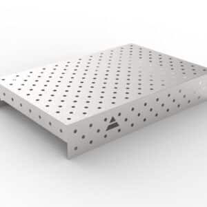 GPPH Rostfri påläggsplåt 1 mm för svetsbord PRO/PLUS/ECO med mått 1200x800 fi16 mm diagonalt rutnät