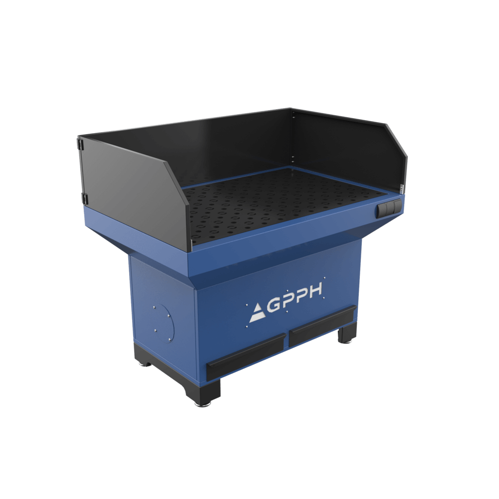 GPPH Slip- och svetsstation basmodul med skyddspaneler 1270x770 mm fi28 mm rutnät 100x100 mm