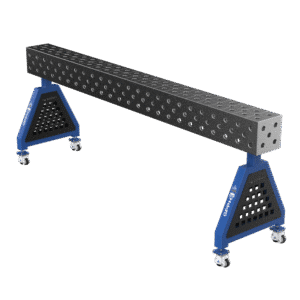 GPPH Svetsstöd TRESTLE PLUS på hjul 2400x200x200 mm fi 28 mm diagonalt rutnät
