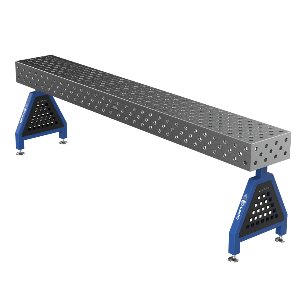 GPPH Svetsstöd TRESTLE ECO på fötter 3000x400x200 fi28 mm diagonalt rutnät