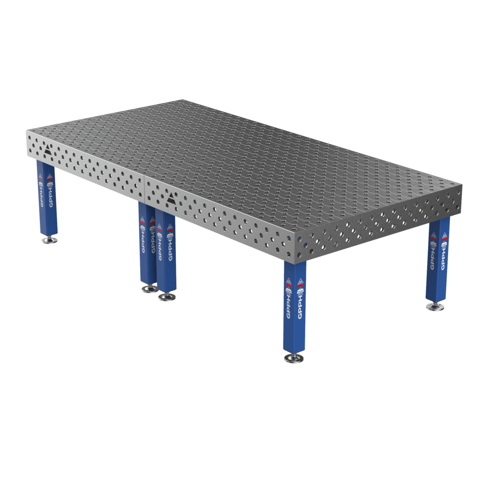 GPPH Svetsbord PRO på fötter 3000x1480 mm fi28 mm diagonalt rutnät
