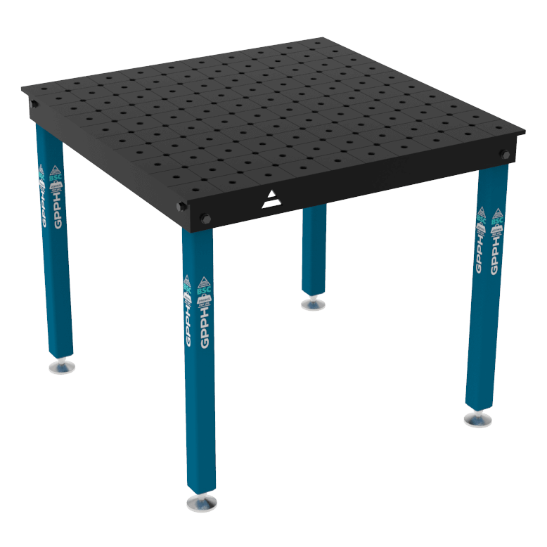 GPPH Svetsbord BASIC på fötter 1000x1000 mm fi16 mm diagonalt rutnät