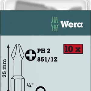 WERA 851/1 Z PH 3 x 25 mm DIY-Box Bits for Phillips screws DIY-Box 851/1 Z PH 10 x PH 3x25;