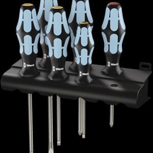 WERA 3334/6 Rack Screwdriver set, stainless 3350 PH 1 x PH 1x80; 1 x PH 2x100;3335 1 x 0,5x3,0x80; 1