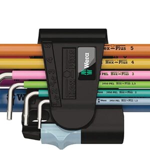 WERA 967 SPKL/9 TORX BO Multicolour SB L-key set for tamper-proof, BlackLaser 967 SPKL TORX® BO Mult