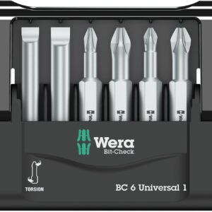 WERA Bit-Check 6 Universal 1 SB Bits for slotted/PH/PZ screws 851/4 TZ PH 1 x PH 1x50; 1 x PH 2x50;8