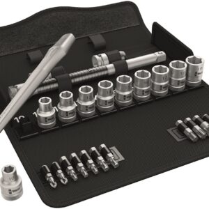 WERA 8100 SC 7 Zyklop Metal Ratchet Set with push-through square 1/2" drive, metric 8003 C 1 x 1/2"x
