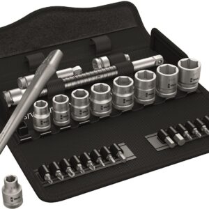 WERA 8100 SB 7 Zyklop Metal Ratchet Set with push-through square 3/8" drive, metric 8003 B 1 x 3/8"x