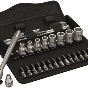 WERA 8100 SA 7 Zyklop Metal Ratchet Set with push-through square, 1/4" drive, metric 8003 A 1 x 1/4"